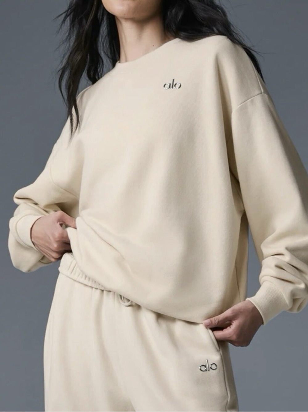 Alo Yoga Accolade Crew Neck Pullover - Oat Milk - S